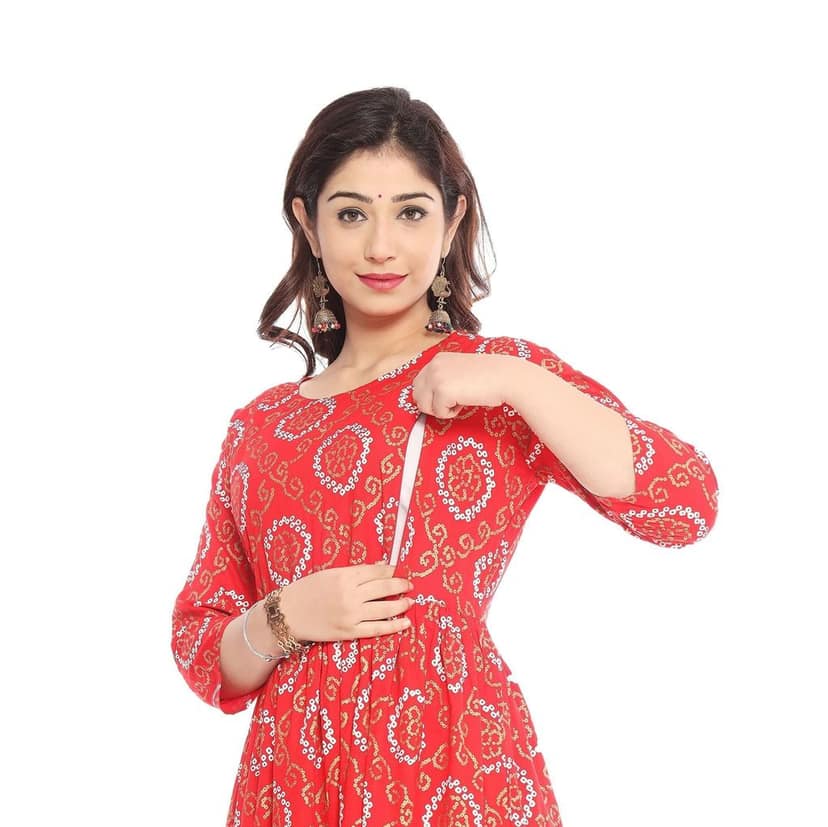 MANMAYEE Women's Rayon A-Line Feeding Kurti | Feeding Kurti for Womens view 4