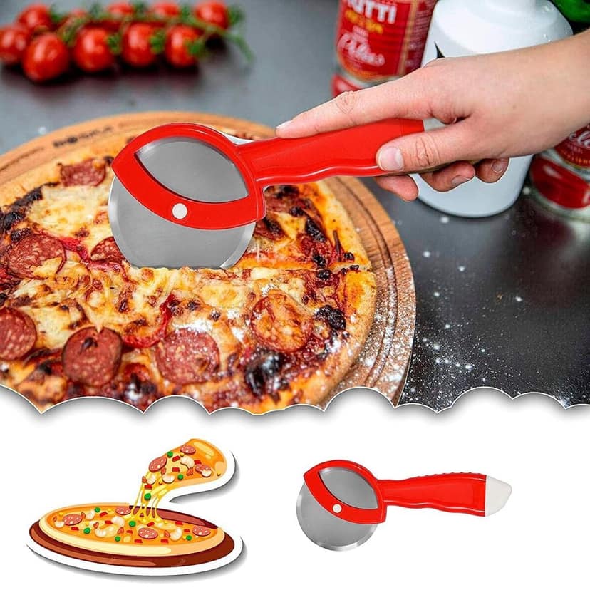 GLOBAL IMPEX Stainless Steel Lemon Squeezer with Bottle Opener and Pizza Cutter with Plastic Handle Combo Set Comfortable Handle Kitchen Combo view 2