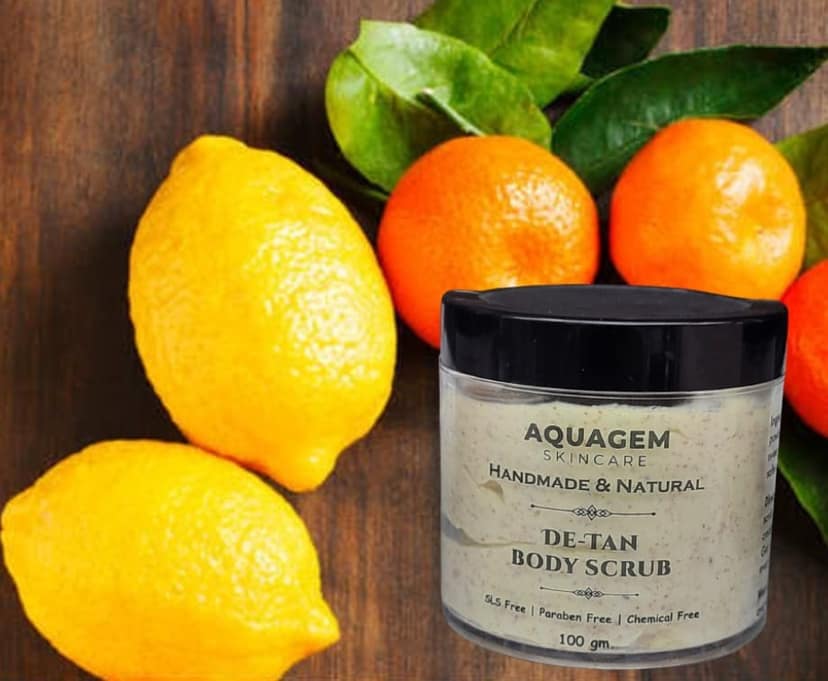 De-Tan Body Scrub - Handmade & Natural - SLS Free, Paraben Free, Chemical Free - 100 gm view 3