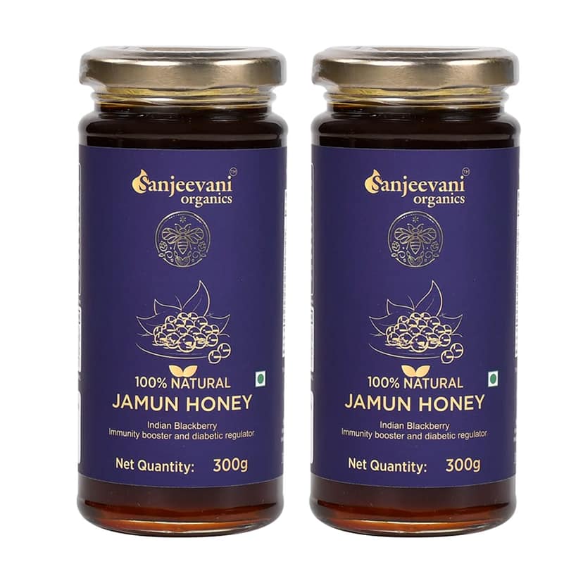 Sanjeevani Organics 100% Natural Jamun Honey 300g – Premium Jamun Sahad, Rich in Nutrients, No Additives, Pack of 2