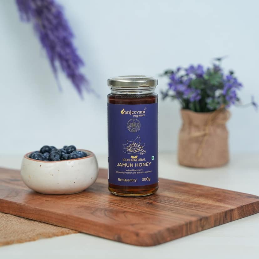Sanjeevani Organics 100% Natural Jamun Honey 300g – Premium Jamun Sahad, Rich in Nutrients, No Additives, Pack of 2 view 4