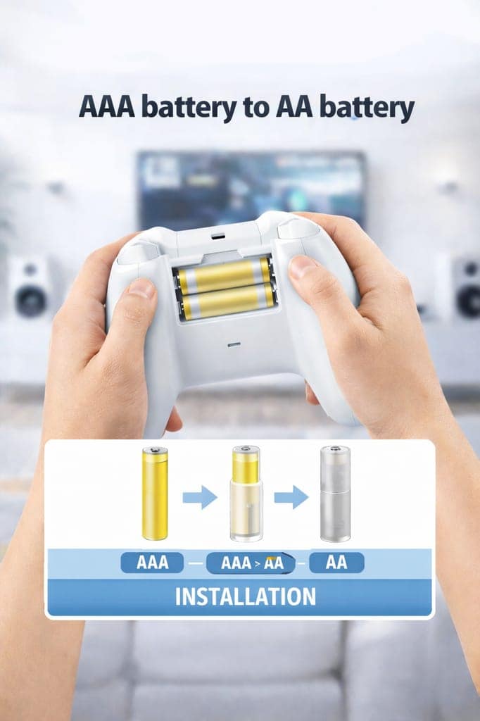 AAA to AA Battery Converter Adapter Sleeves – Converts AAA Batteries to AA Size | Reusable Battery Holders for Remote, Toys, Clock & More (Pack of 4) view 7
