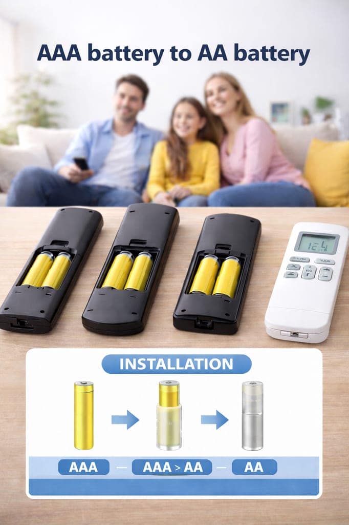 AAA to AA Battery Converter Adapter Sleeves – Converts AAA Batteries to AA Size | Reusable Battery Holders for Remote, Toys, Clock & More (Pack of 4) view 8