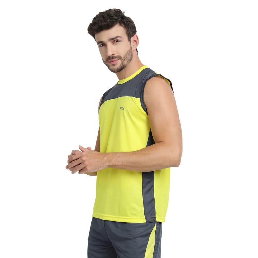 FTX Men Colorblock Round Neck Sleeveless Tshirt view 4