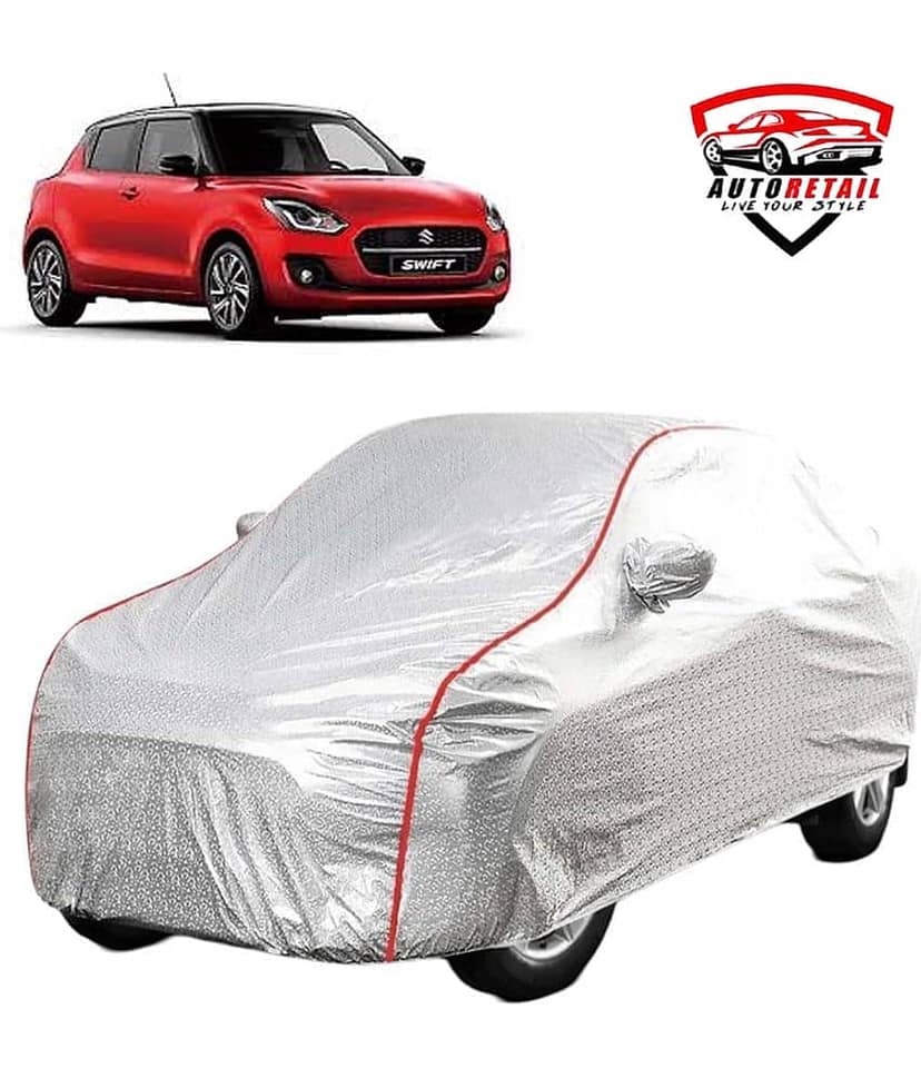 AutoRetail Car Body Cover for Maruti Swift [2011-2014] With Mirror Pocket ( Pack of 1 ) , Silver