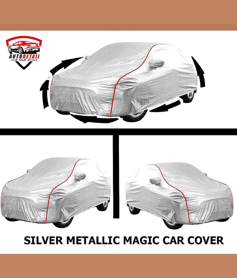 AutoRetail Car Body Cover for Maruti Swift [2011-2014] With Mirror Pocket ( Pack of 1 ) , Silver view 2