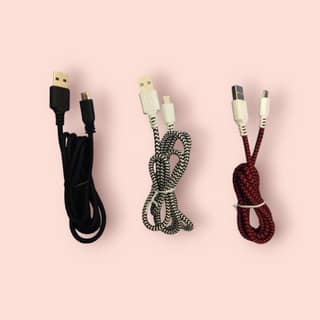 Micro USB Cables, 3 Amp, cloth shield,1 meter