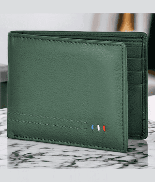 Lorenz Black 100% Leather Men's RFID Wallet ( Pack of 1 )