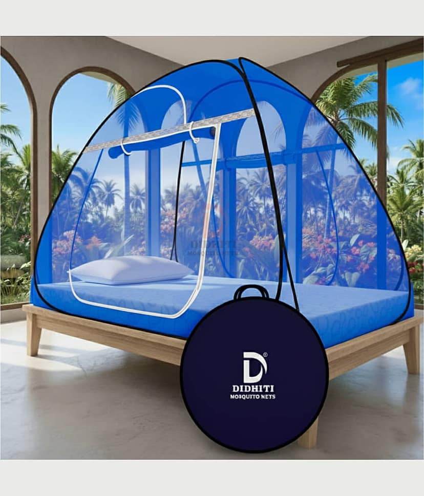didhiti - Dark Blue Polycotton Foldable Mosquito Net ( Pack of 1 )