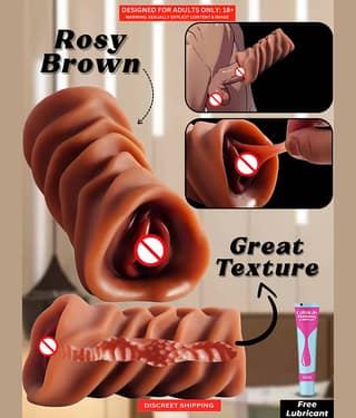 Naughty Nights Male Sex Doll | Pocket Size and Stretchable Pocket Pussy Soft and Light Weight Brown Color Masturbator For Men