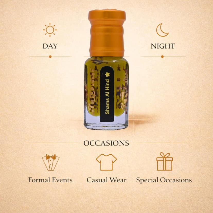alnaqi fragrances Shams Al Hind Attar Perfume Oil | Arabian Attar Unisex | Alcohol Free Roll On | Long Lasting Concentrated Perfume Oil | Spicy Woody Oriental Hindi Notes view 4