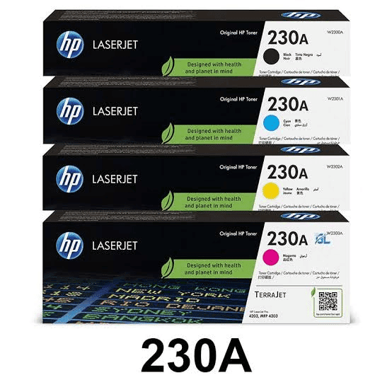 HP 230A CMYK Toner Cartridge Pack Of 4 Compatible with HP Color LaserJet Pro 4203dn, 4203dw, 4303dw & 4303fdw view 2