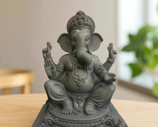 Devki Ganesh Murti for Car dashboard | 6 Inch | Black Resin
