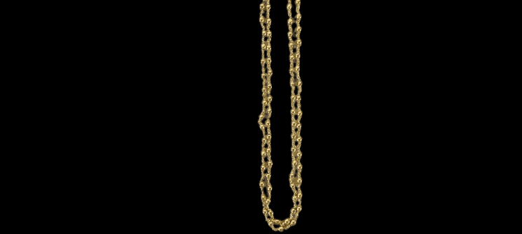 14K Yellow Gold 3mm Ball Bead Chain Necklace view 3