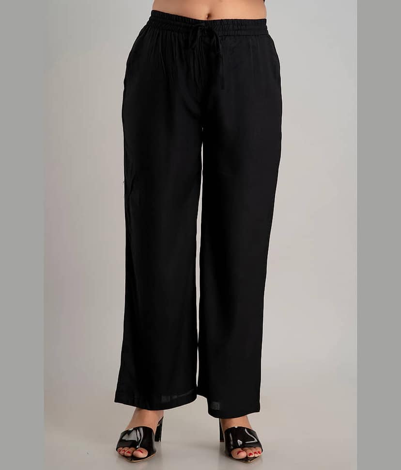 MAUKA - Black Rayon Women's Palazzo ( Pack of 1 )