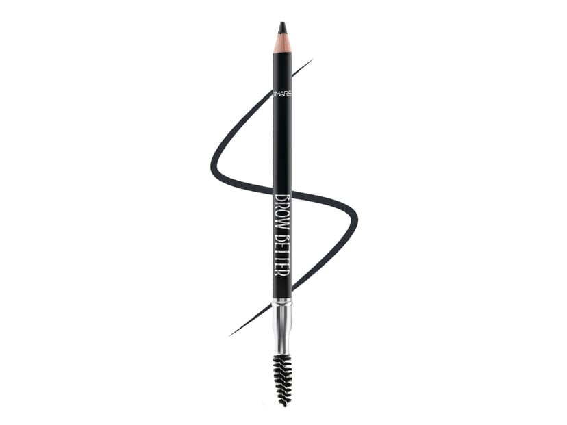 MARS Brow Better Eyebrow Pencil with Spoolie, Long-Lasting & Smudge Proof, Rich Pigmentation, Natural-Looking Results, Easy to Sharpen (1.4 gm) - 01-Black