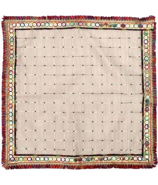 Asan Chowki with Emboidery - White