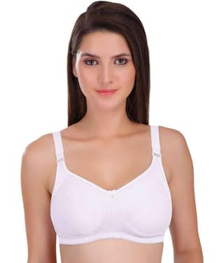 Featherline Cotton Blend Non Padded Women's Everyday Bra ( White )