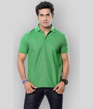 in365 Pack of 1 Cotton Blend Regular Fit Solid Half Sleeves Men's Polo T Shirt ( Turquoise )