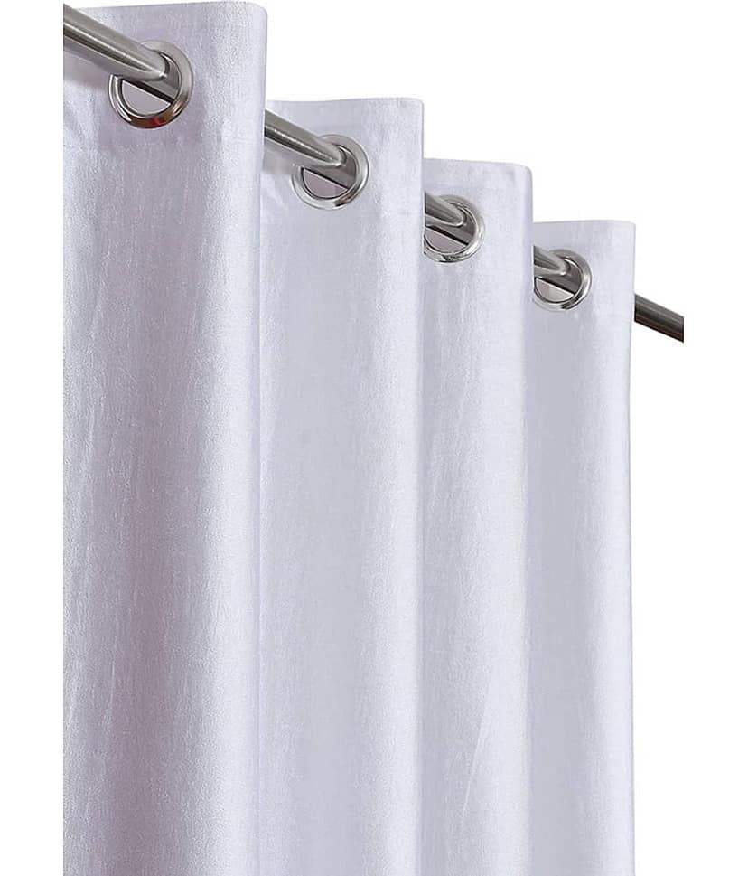 Kraftiq Homes Solid Semi-Transparent Eyelet Curtain 5 ft ( Pack of 2 ) - White view 2