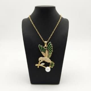 Hummingbird Pearl Pendant Necklace | Gold-Tone Anti-Tarnish Imitation Jewellery