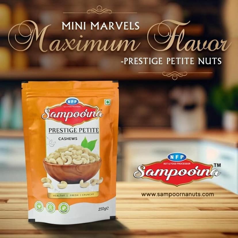 NFP SAMPOORNA Sampoorna Foods Elegant Prestige Organic Premium Cashew Nut(Kaju) Unsalted Gluten Free Dry Fruit Healthy Snack Cashews pack of 2 view 4