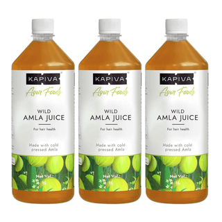 Kapiva Wild Amla Juice (3L) | Suitable for healthy Hair & Skin | Detox juice for weight loss | Natural Source of Vitamin C | Organic & Natural Juice Made With Cold Pressed Amla from Pratapgarh | No Added Sugar | Super Saver Pack of 3