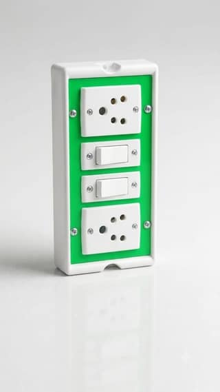 Extension Switch Board with 2 Sockets and 2 Switches Heavy Duty Wall-Mount Switch Plate for Home, Office