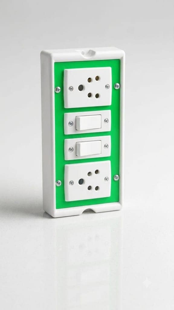 Extension Switch Board with 2 Sockets and 2 Switches Heavy Duty Wall-Mount Switch Plate for Home, Office