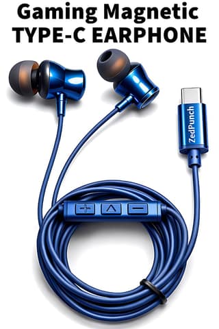 ZedPunch Gaming Magnetic USB Type-C Wired Earphones with Mic