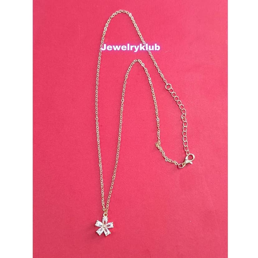 Jewelryklub AD Cubic Zirconia Pendant Necklace Chain For Women Girls Anti Tarnish Stainless Steel Rose Gold Design 5 view 3