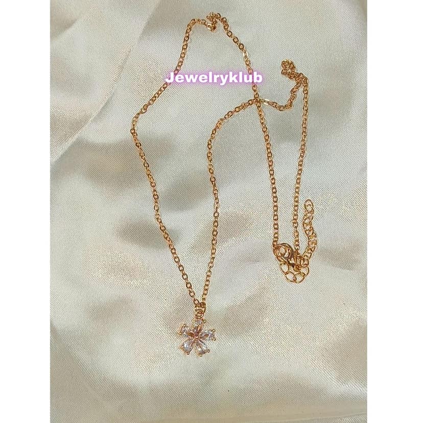 Jewelryklub AD Cubic Zirconia Pendant Necklace Chain For Women Girls Anti Tarnish Stainless Steel Rose Gold Design 5 view 4