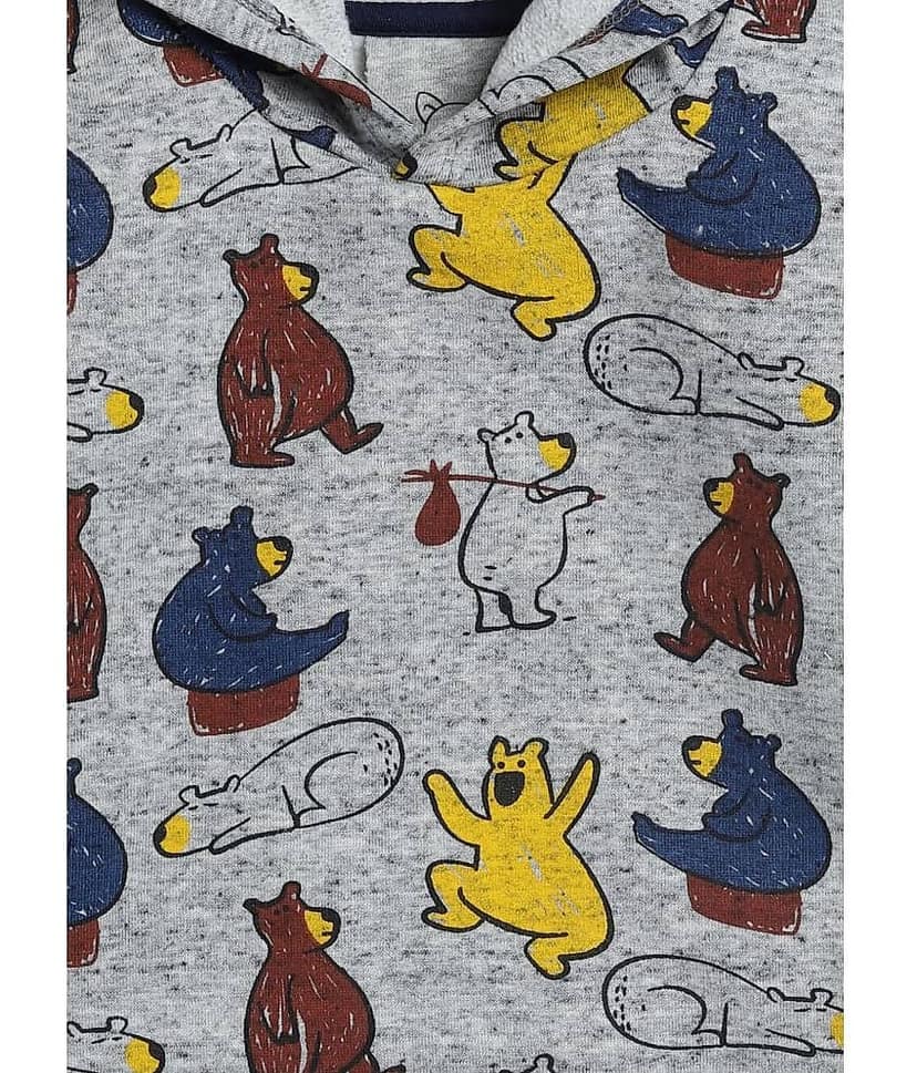 Lazy Shark Pack of 1 Boys Cotton Sweatshirt ( Gray ) view 2