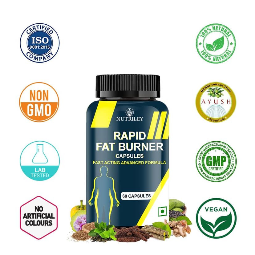 Nutriley Rapid Fat Burner Capsules, Fat Burner Capsule, Fat Loss Capsule (60 Capsules) view 2