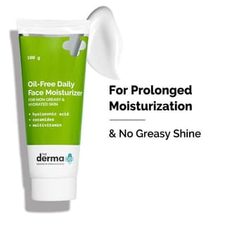 The Derma Co Oil-free Daily Face Moisturizer With Hyaluronic Acid Ceramides For Hydrated Skin (100gm)