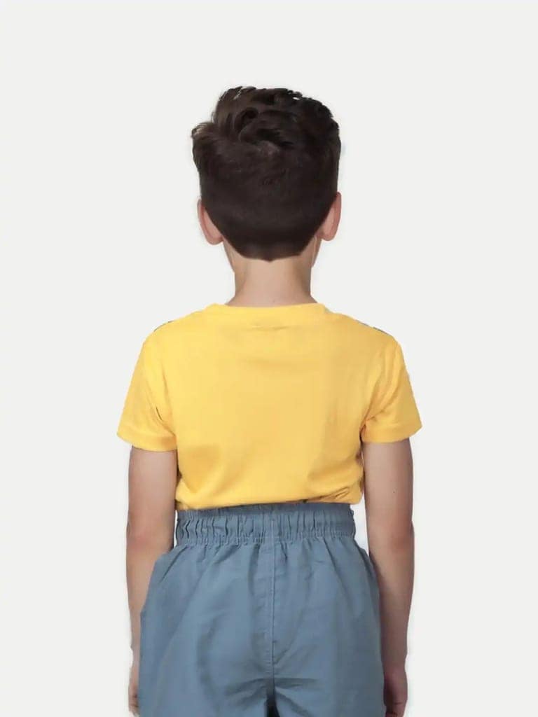 Teen Boys Yellow Printed T-Shirt view 4