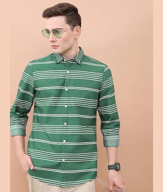 Ketch 100% Cotton Regular Fit Striped Full Sleeves Men's Casual Shirt - Blue ( Pack of 1 )