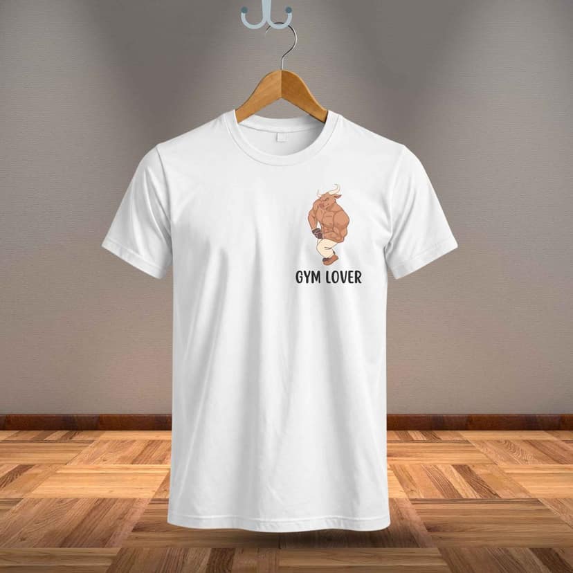 Trishoolin Gym Lover Graphic Theme T-Shirt | Design 40020MB | Cotton Regular Fit | Crew Neck / Round Neck Half Sleeve | Pack of 1