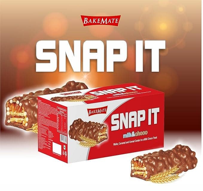 BAKEMATE Snap It Milk & Choco Caramel and Cereal Center in a Milk Choco view 2