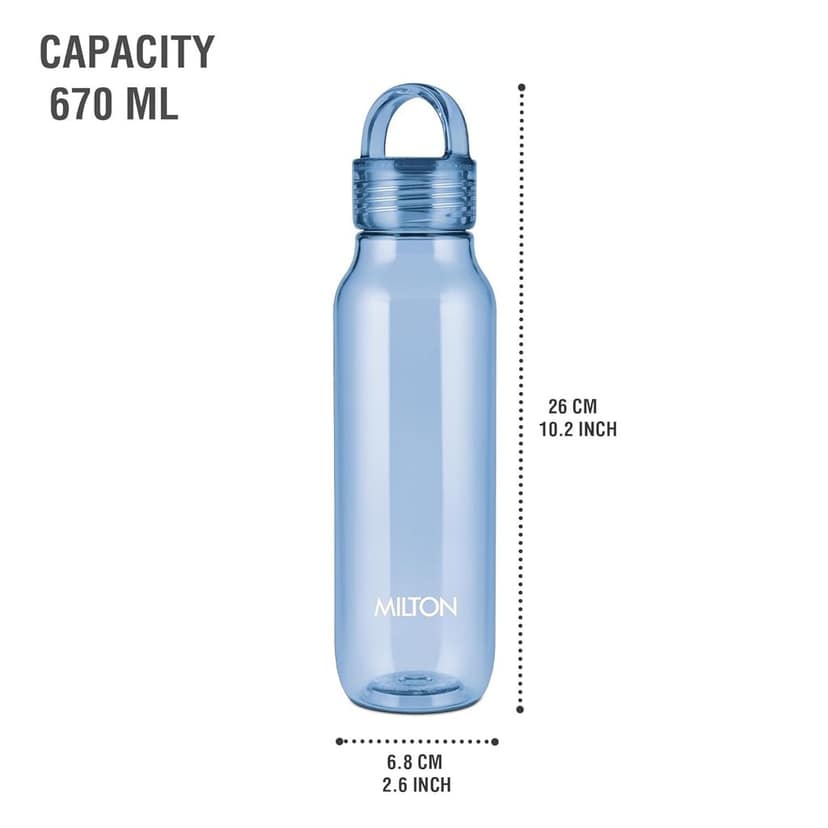 MILTON Fashion 750 Pet water bottle, 670 ml|Tritan Plastic|Leak-Proof, BPA-Free, Sturdy Handle|Reusable Water bottle for fridge|Perfect for Office, Travel, Gym Tumbler Bottle for Men and Women view 2