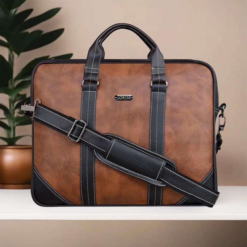 LOREM 10L Faux Leather Messenger Bag For Men-UF view 2