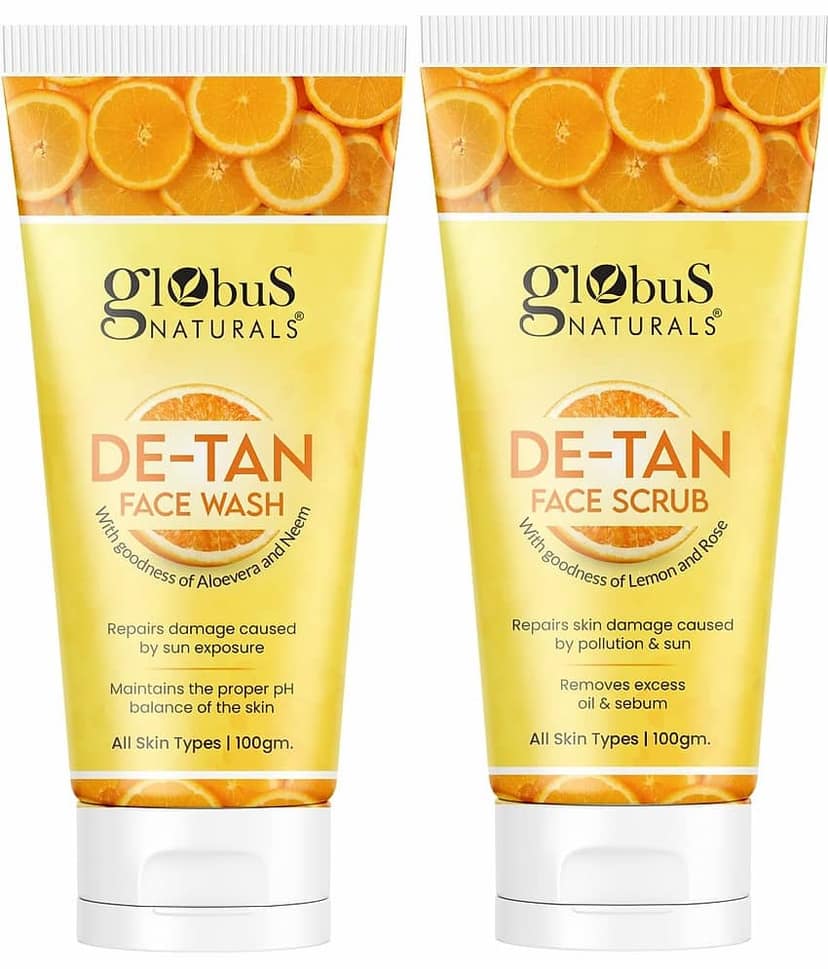 Globus Naturals DeTan Face Wash, 100gm (Pack of 2)