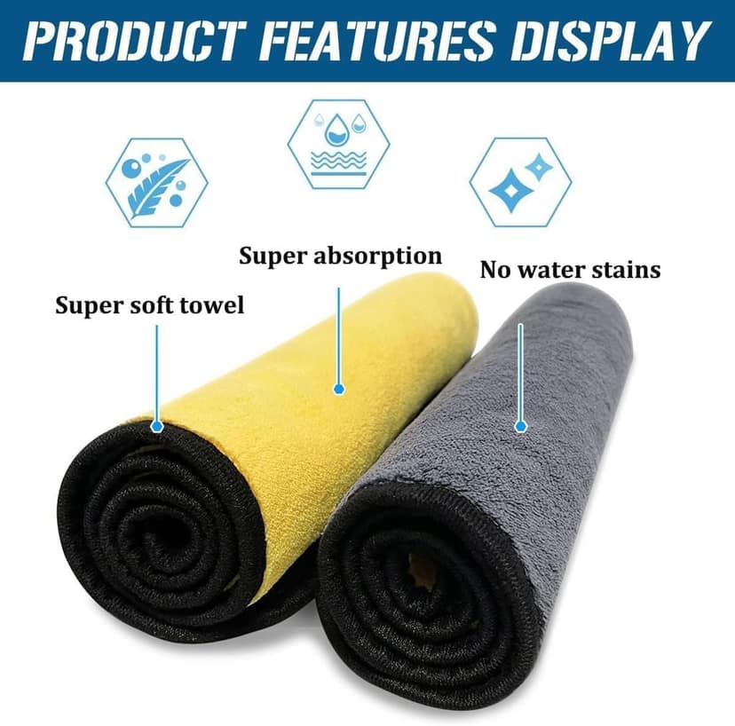 Pack Of 5 Microfiber Cloth for Multi Purpose & Car Cleaning (800 GSM Size: 40 x 30 cm) By Global Home Tex view 4
