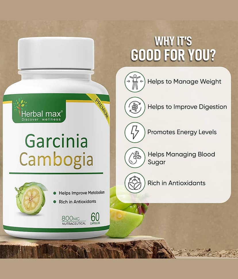 Herbal max Garcinia Cambogia Capsule 60 gm Unflavoured Single Pack view 2