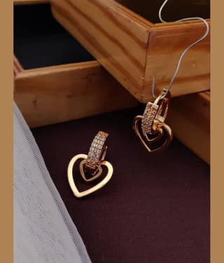 Shivay Fashion Rose Gold Jhumki Earrings ( Pack of 1 )