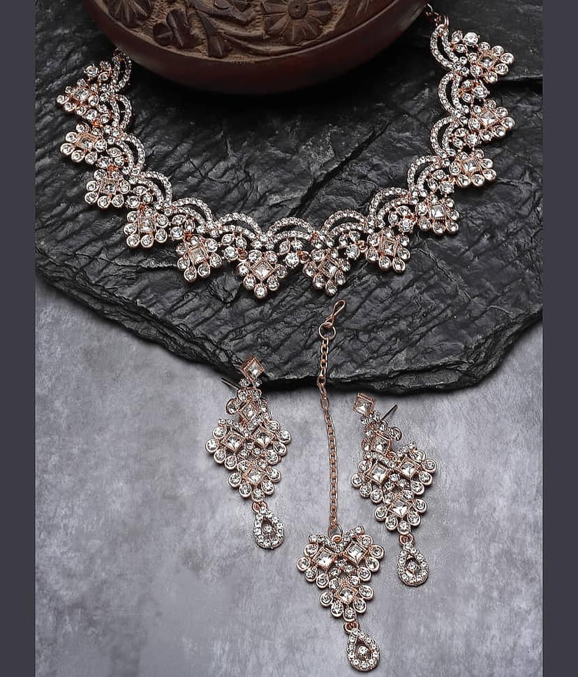 Sukkhi Rose Gold Alloy Necklace Set ( Pack of 1 )