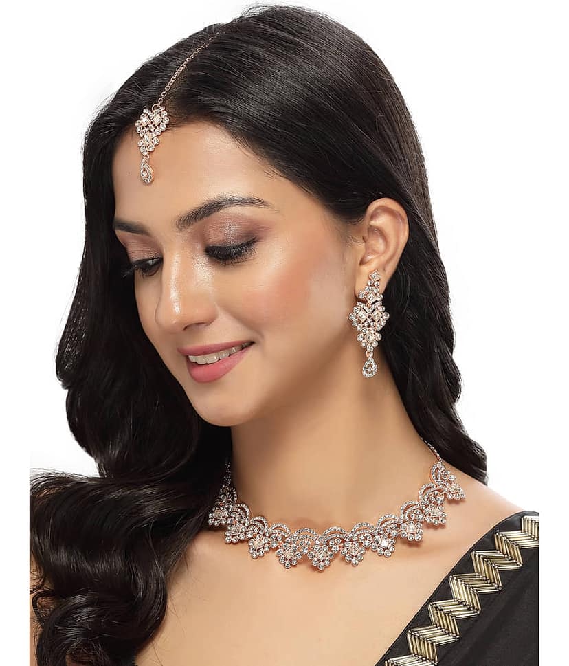 Sukkhi Rose Gold Alloy Necklace Set ( Pack of 1 ) view 2