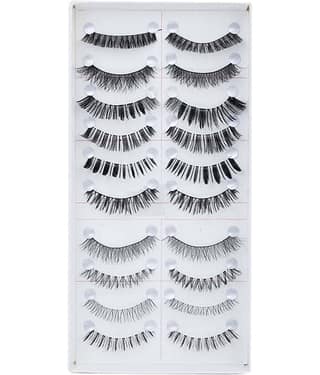 FOK Fake Eyelashes Black 10 Natural False Eyelashes Pack Of 10 Pair 20 g