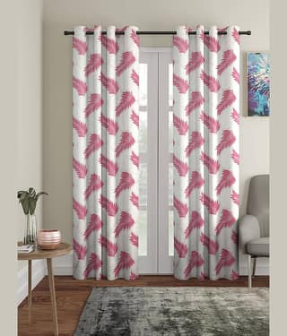 Cortina - Nature Printed Room Darkening Eyelet Curtain-9 Ft-pack of 2