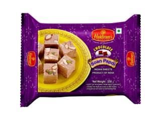 Haldiram's Soan Papdi (Chocolate Flavour) Packed Sweets - 250 Gm - Pack of 2